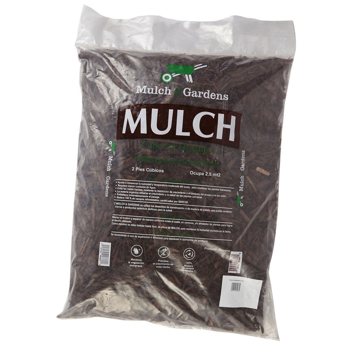 MULCH AND GARDEN - Cobertor organico marrón 10Kg