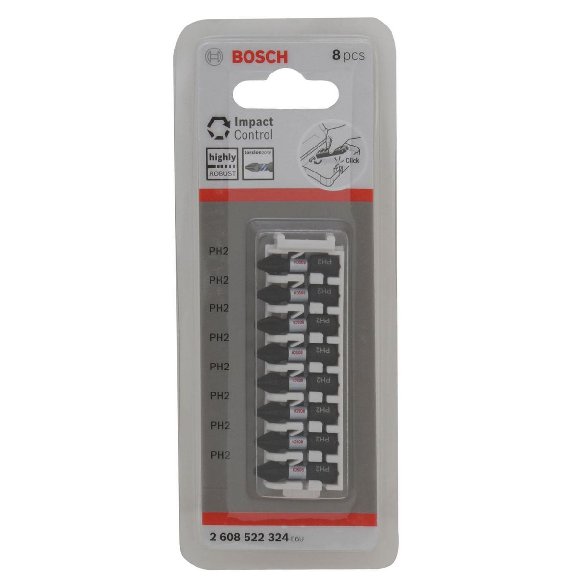 BOSCH - Punta de Impacto Control Acero PH2 25 mm 8 Pzs Bosch