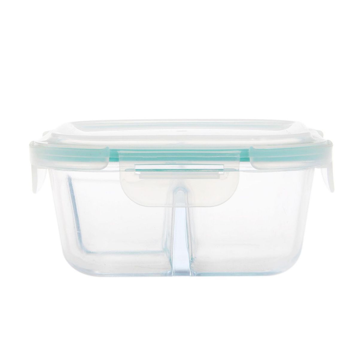 JUST HOME COLLECTION - Táper De Vidrio Cuadrado Con 3 Divisiones 0.8Lt