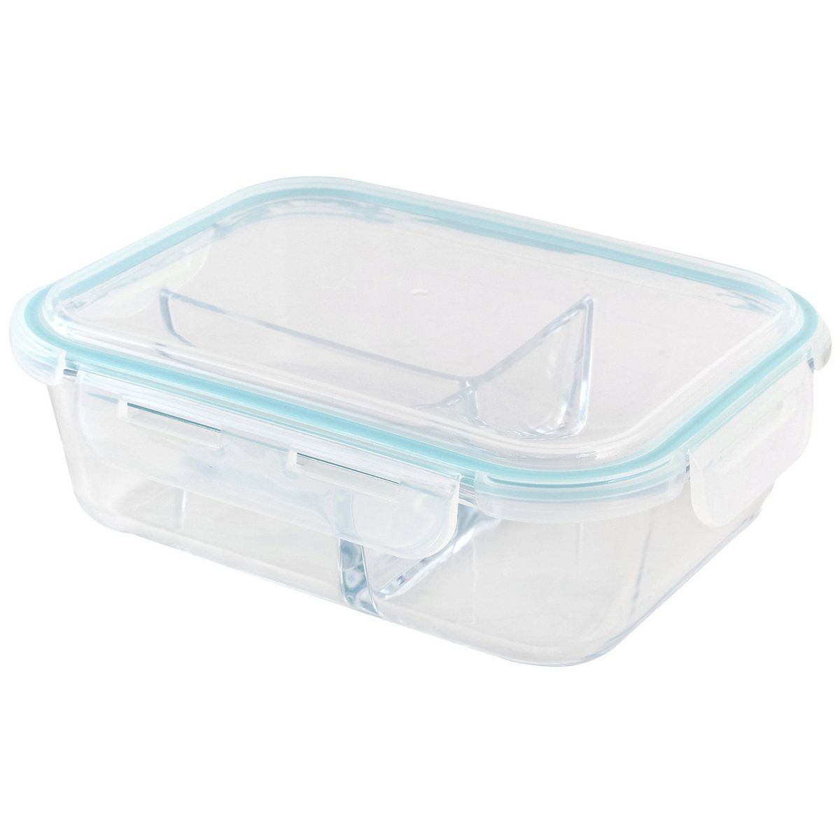 JUST HOME COLLECTION - Táper De Vidrio Redondo Con 3 Divisiones 1.52Lt