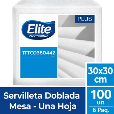 Set de 100 servilletas doblada en 4 Plus