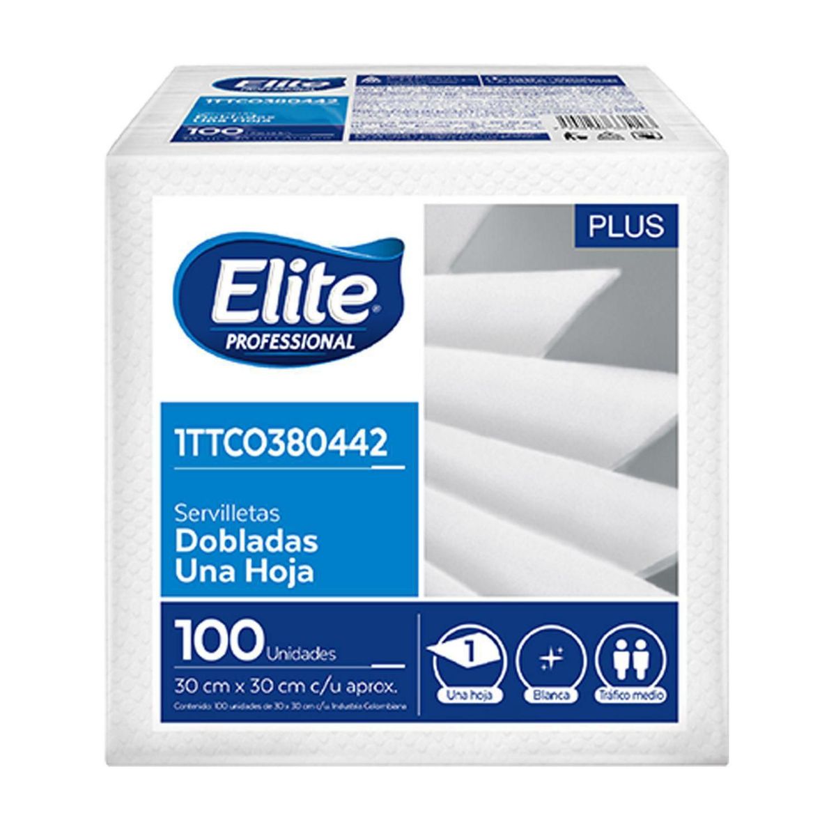 ELITE - Set de 100 servilletas doblada en 4 Plus
