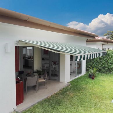 Toldo Retrctil 3.95 x 2.50m Rayado Verde/blanco