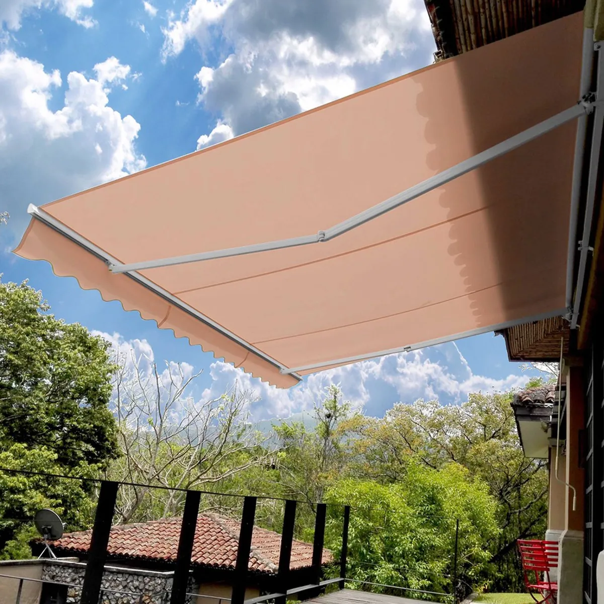 WINDOOR - Toldo Retráctil 3.95 x 2.50 M Beige Oscuro