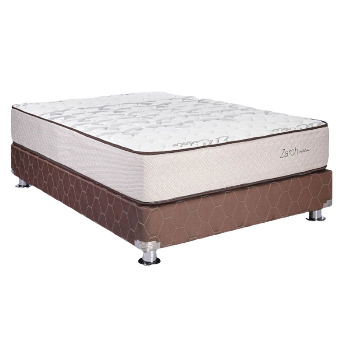 EL CISNE - Cama Americana El Cisne Zaroh 2 Plazas + Colchón + 2 Almohadas + Protector