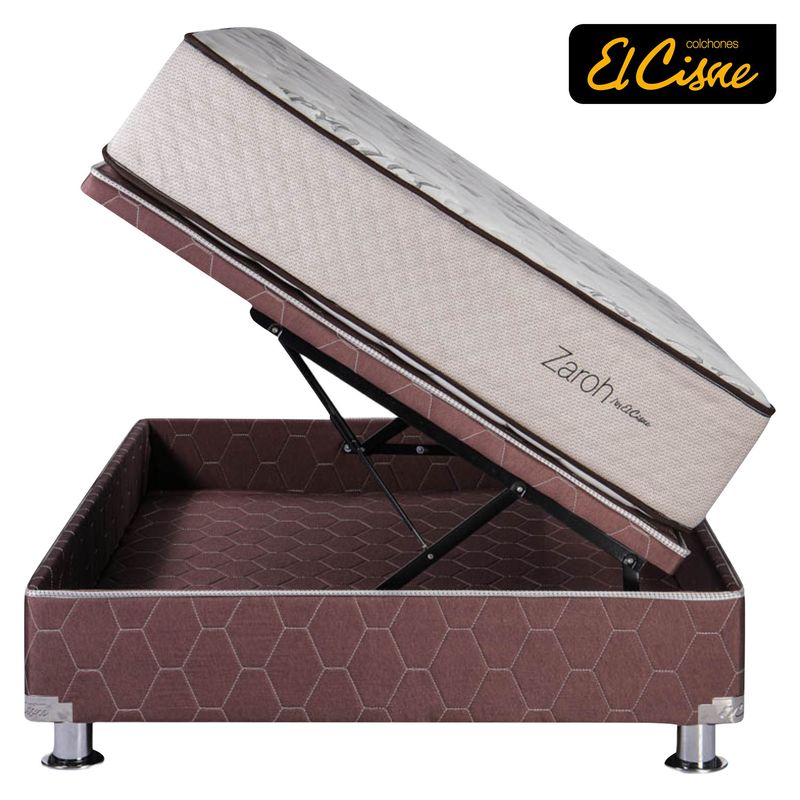 EL CISNE - Cama Space Zaroh 1.5 Plazas + Colchón + Almohada + Protector
