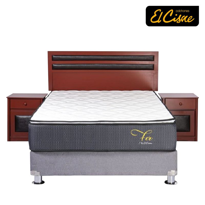 EL CISNE - Dormitorio El Cisne Daguvas 2 Plazas + Colchón + 2 Almohadas