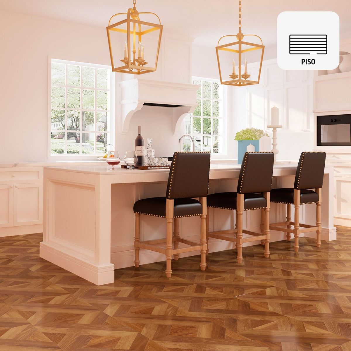 HOLZTEK - Piso Laminado Parquet Marrón AC3 8mm 2.88m2