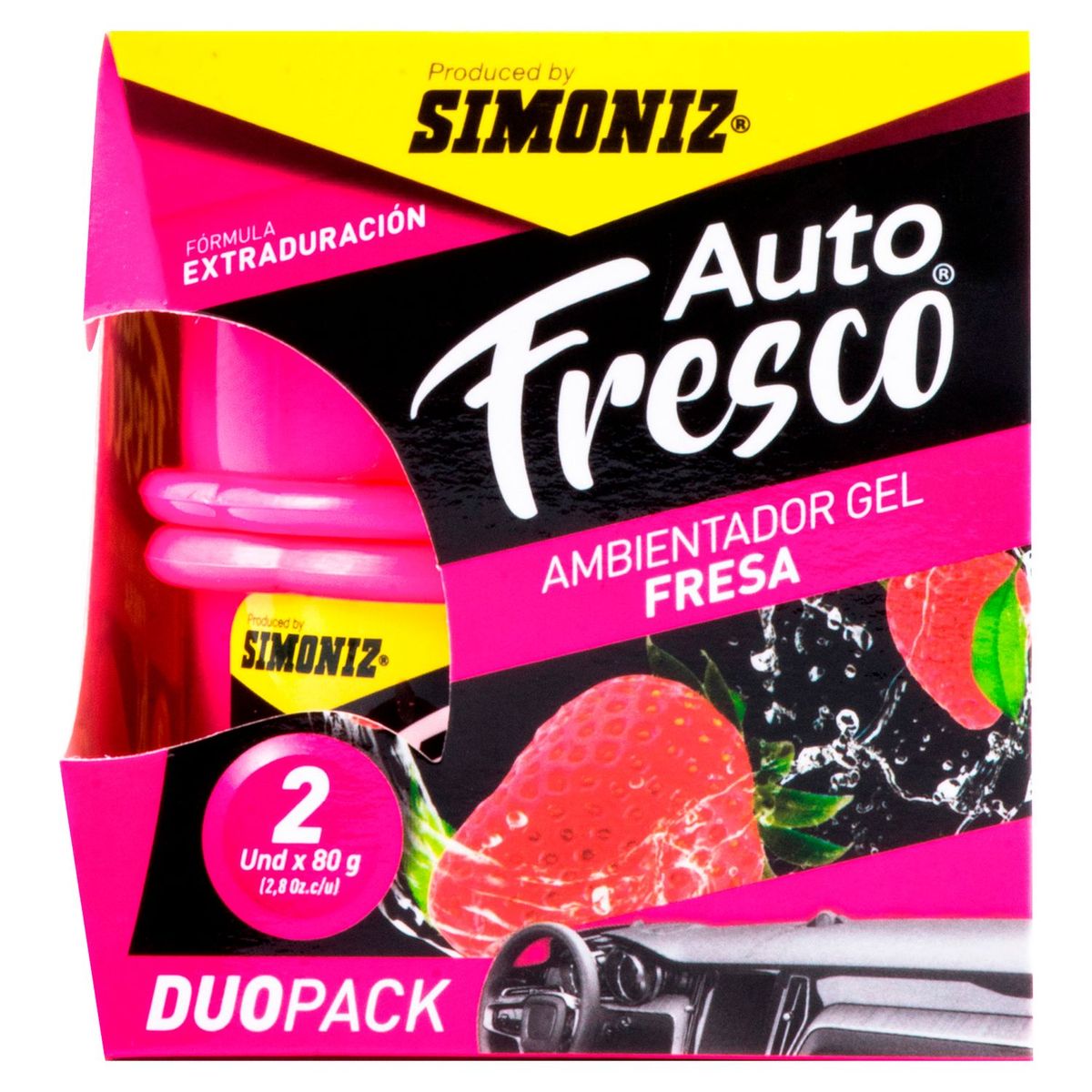 SHICK - Ambientador para Auto Shick x 2 unidades Aroma Fresa 80 gr c/u