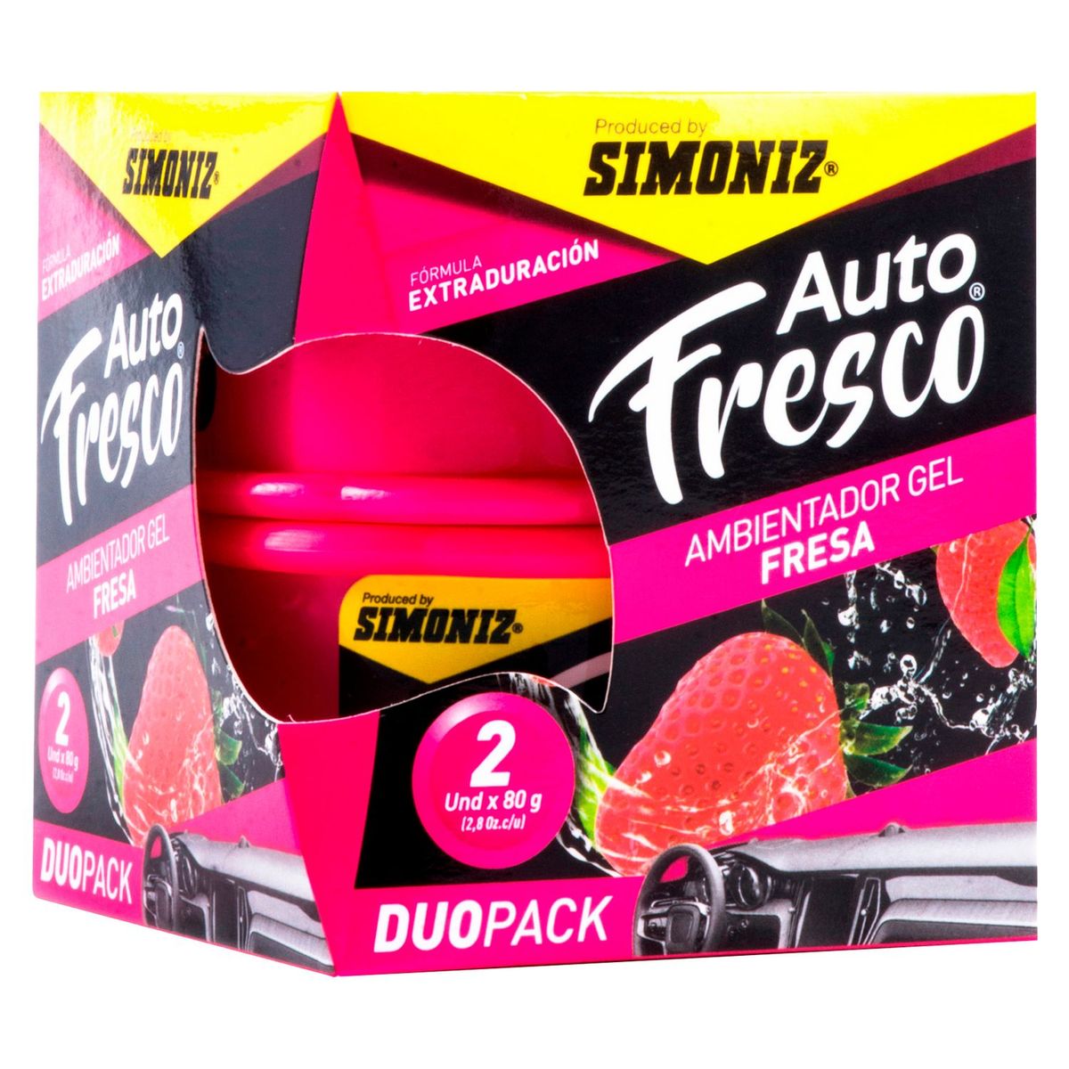 SHICK - Ambientador para Auto Shick x 2 unidades Aroma Fresa 80 gr c/u