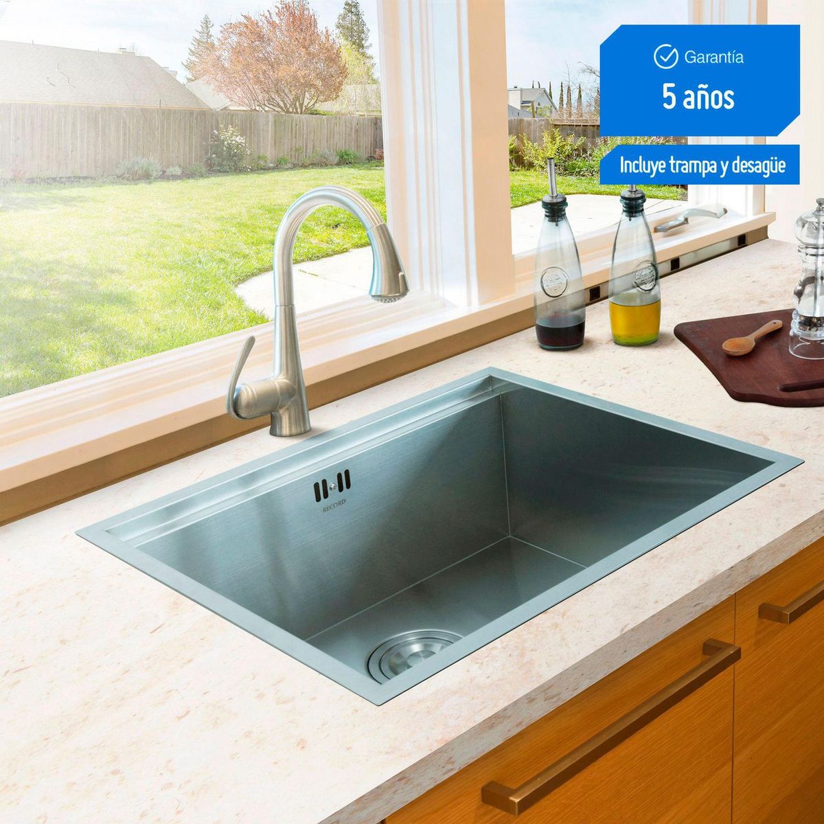 RECORD - Lavadero de Cocina Record Acero Inoxidable 1 Poza Aspen 54x44cm