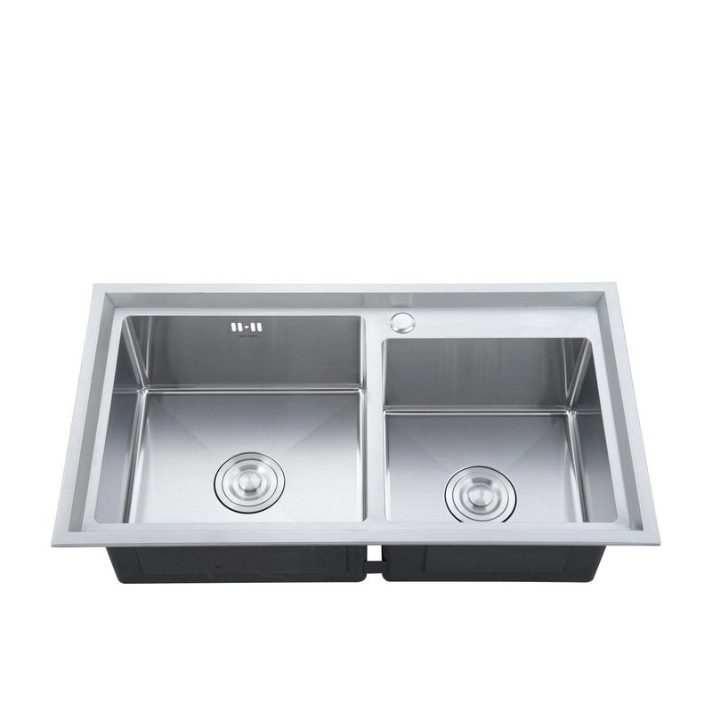RECORD - Lavadero de Cocina Record Acero Inoxidable 2 Pozas Montblanc 80x45cm