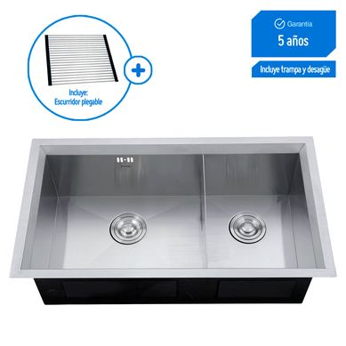 Lavadero de Cocina Acero Inoxidable Record 2 Pozas Everest 79x46cm