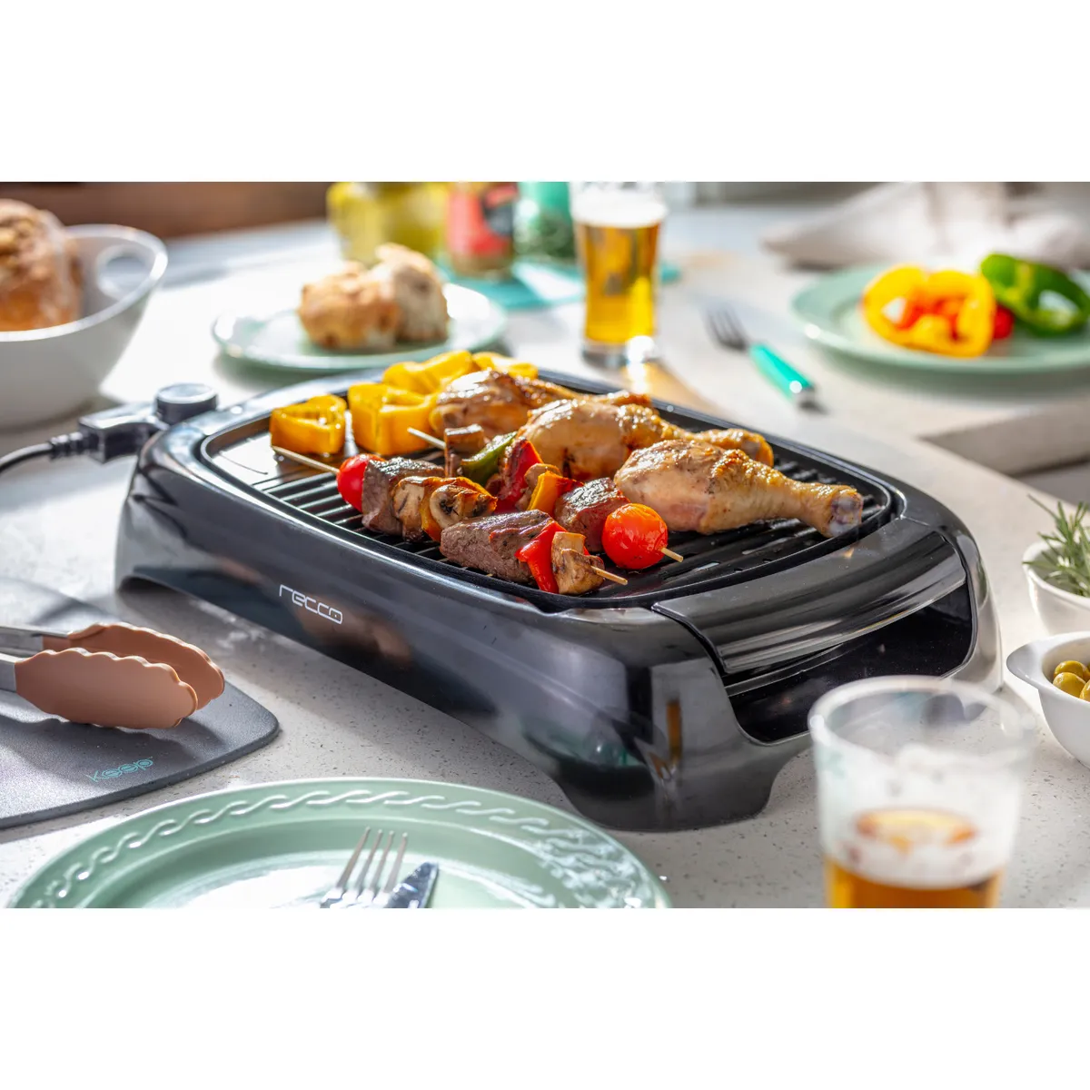 RECCO - Parrilla Eléctrica 1500 W Negro P-TG01