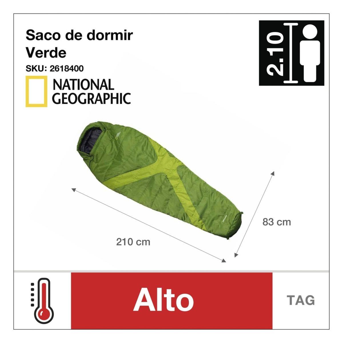 NATIONAL GEOGRAPHIC - Bolso de Dormir Tucson Verde - National Geographic