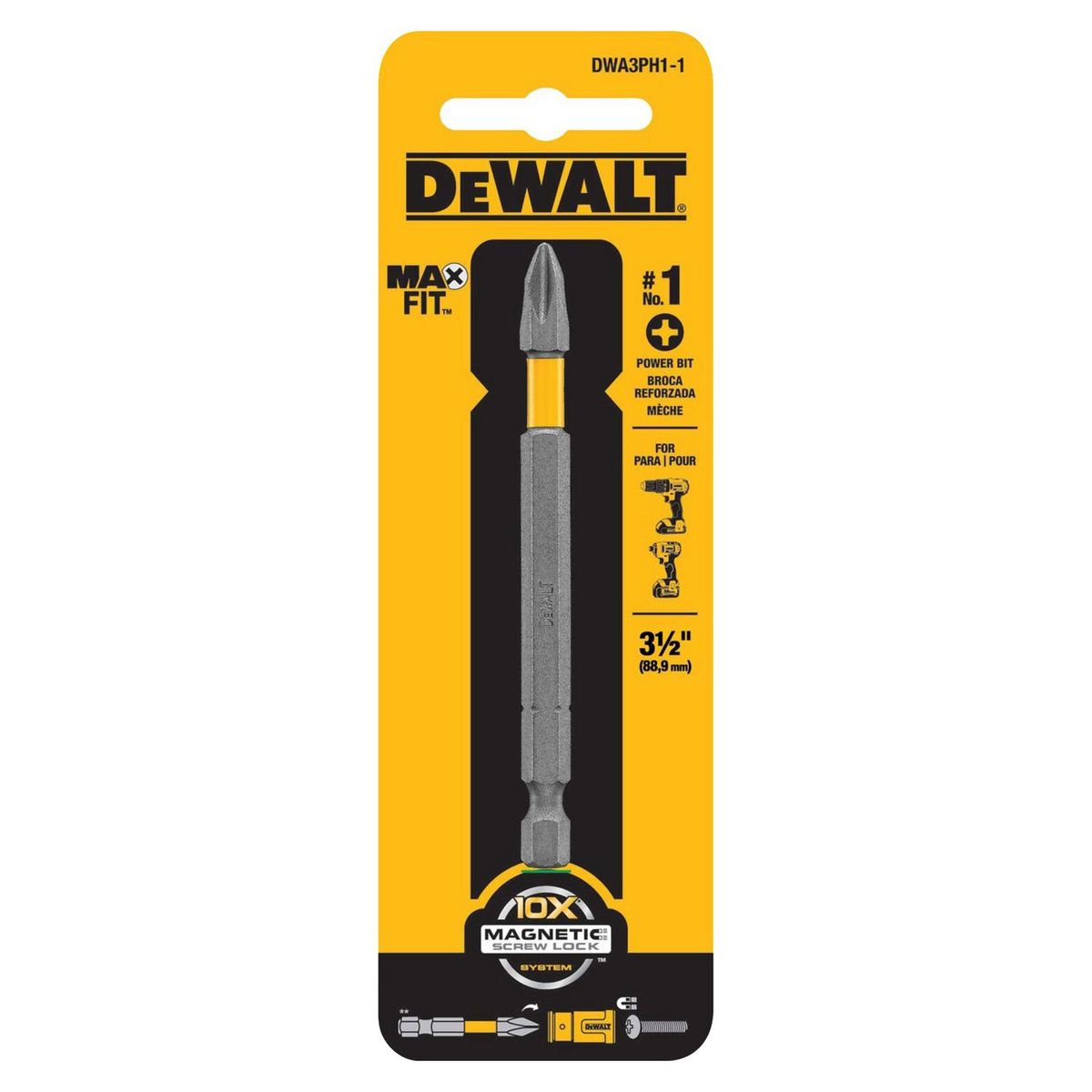 DEWALT - Punta Acero MaxFit Phillips/Cruz 3 1/2'' DWA3PH1-1 Dewalt