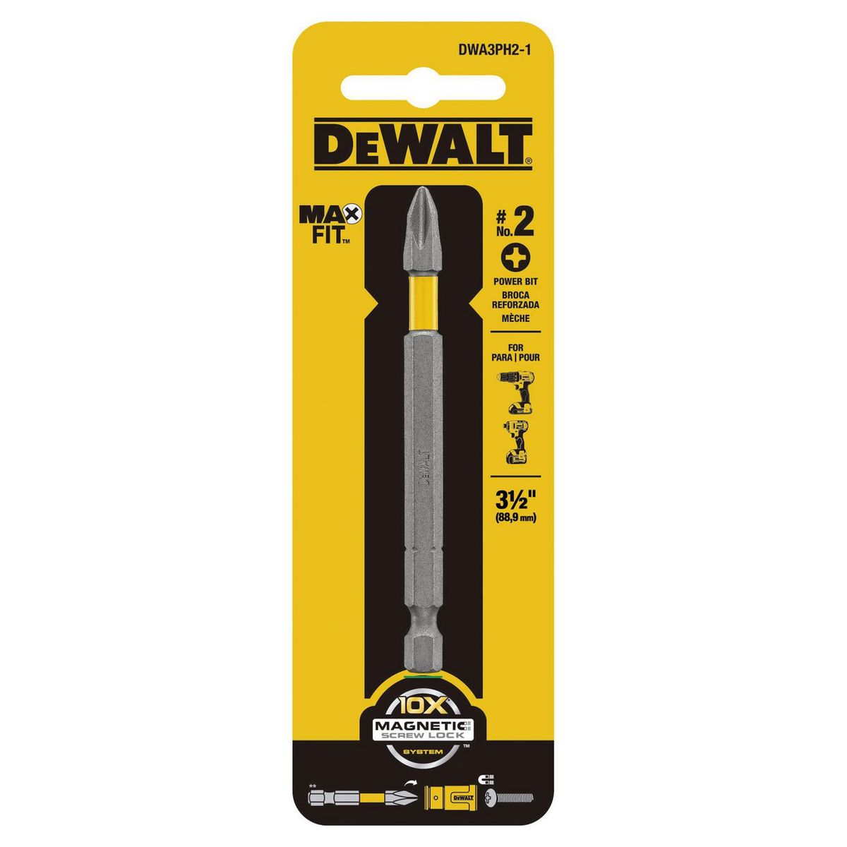 DEWALT - Punta Acero MaxFit Phillips/Cruz 3 1/2'' DWA3PH2-1 Dewalt