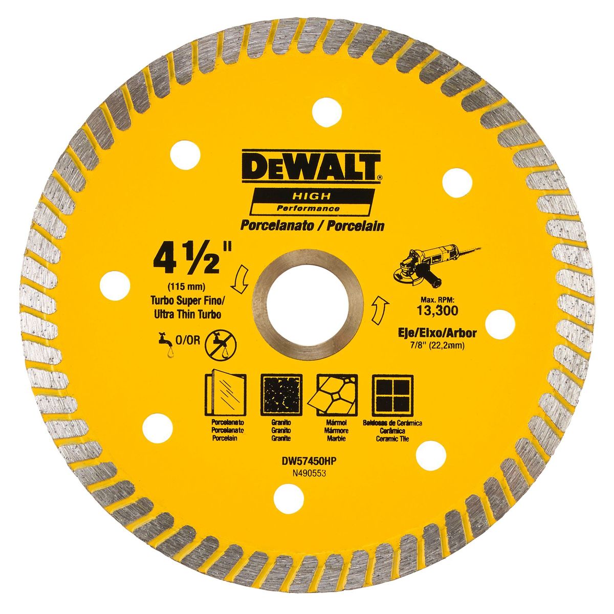 DEWALT - Disco Diamantado para porcelanato Turbo Super Fino HP 4.5'' DW57450HP