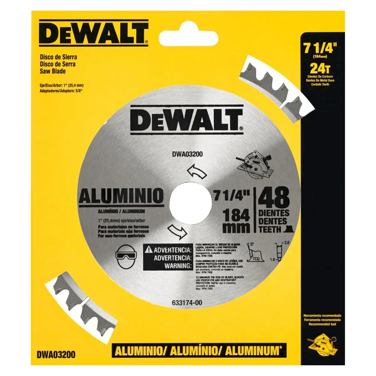 DEWALT - Disco Sierra de 7 1/4'' de 48 Dientes