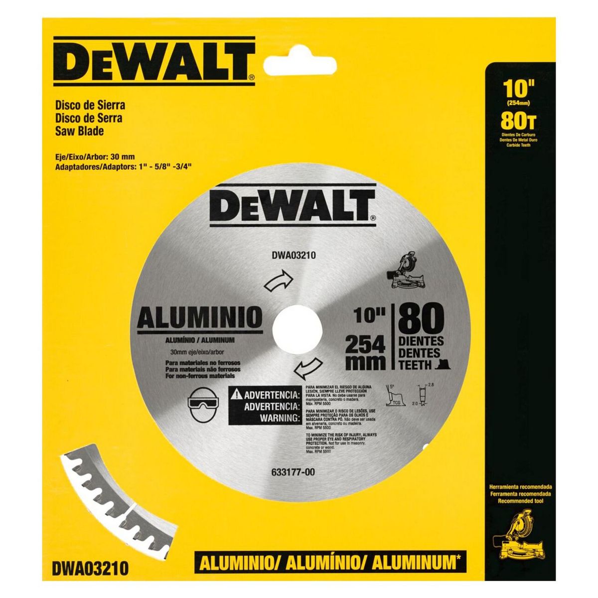 DEWALT - Disco Sierra de 10'' de 80 Dientes Dewalt