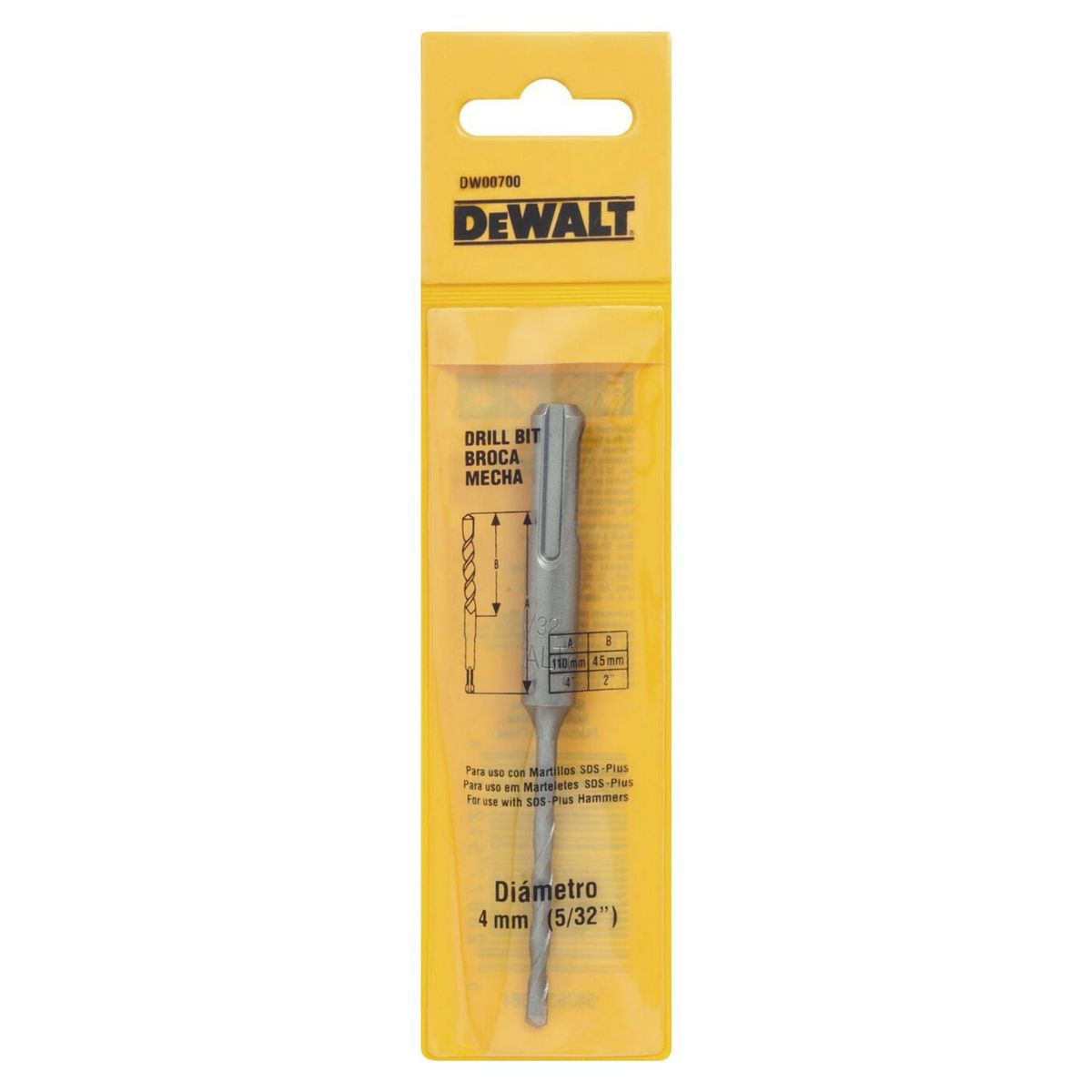 DEWALT - Broca Acero SDS Plus de 4mm x 110mm DW00700 Dewalt