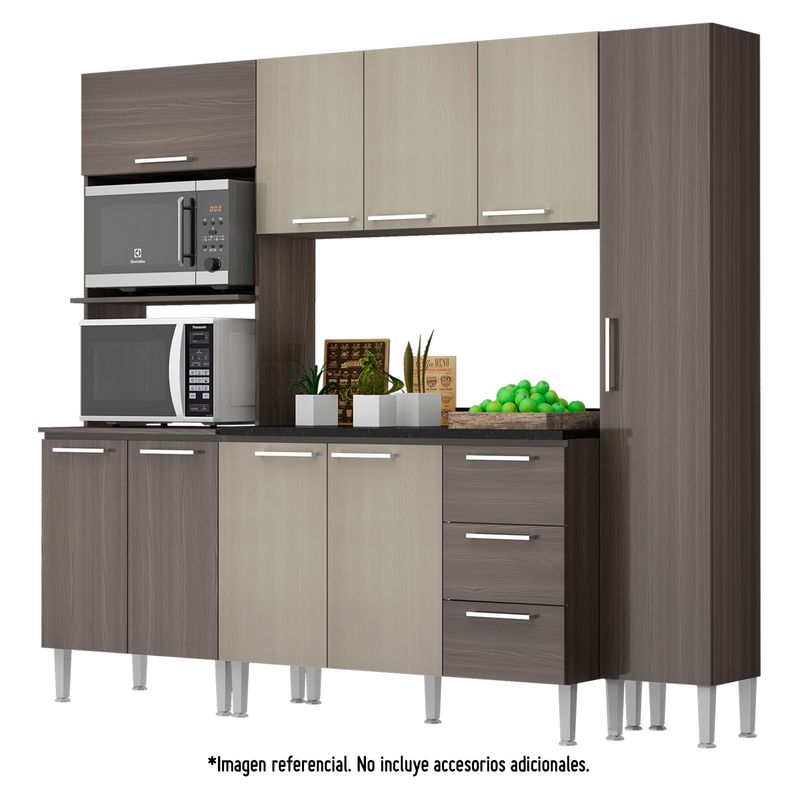  - Mueble de Cocina Alice 225cm Crema/Marrón
