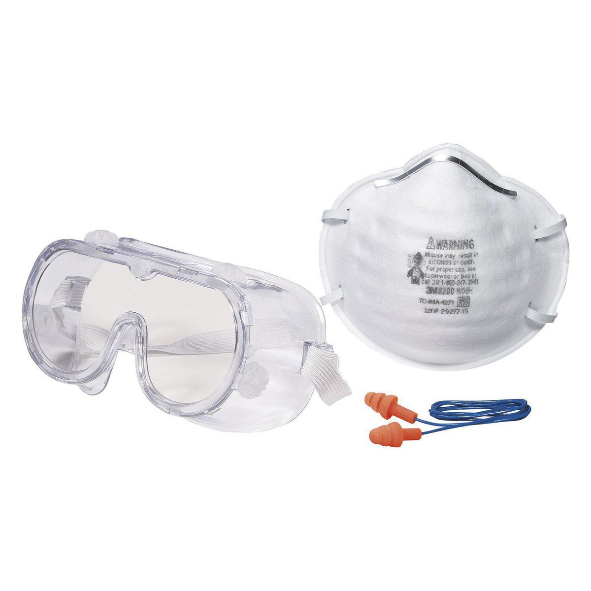 3M - Kit de Seguridad 3M Lentes + Mascarilla + Tapón