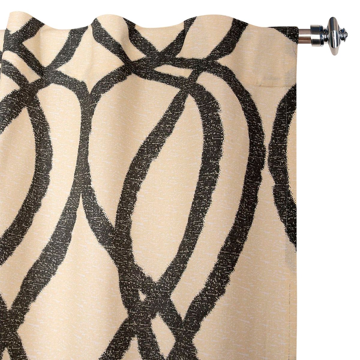 JUST HOME COLLECTION - Cortina de Tela Estampada Ondas Algodón 150x230cm Multicolor