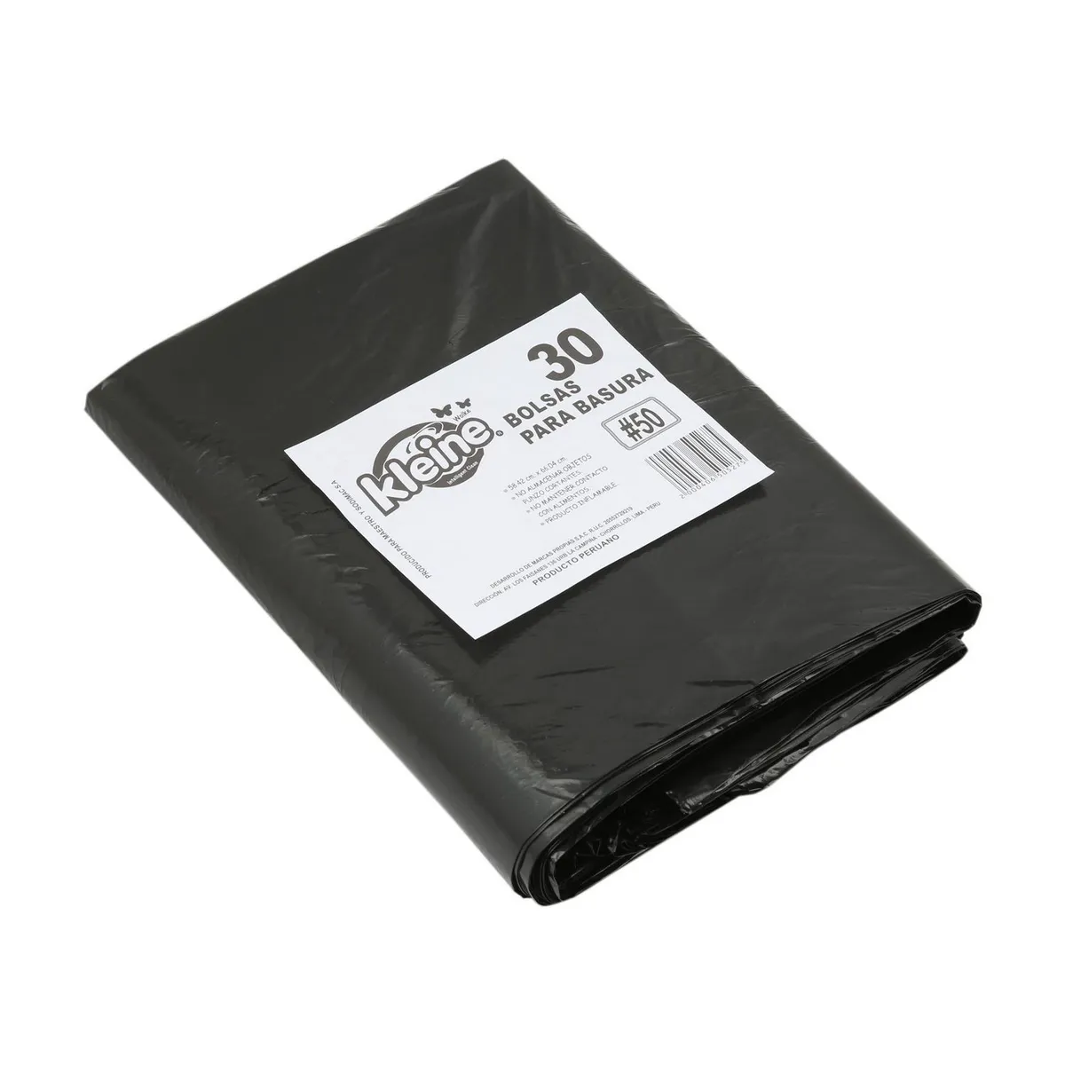 KLEINE WOLKE - Bolsa de Basura Negra 50 Litros 30und