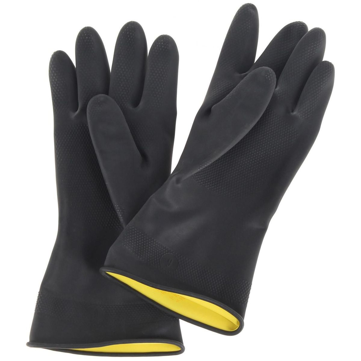 KLEINE WOLKE - Guantes de Látex Trabajo Pesado Talla L - Negro