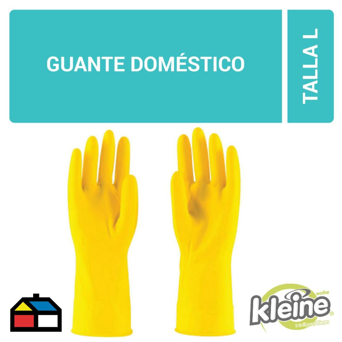 KLEINE WOLKE - Guantes de Látex Multiuso Talla L - Amarillo