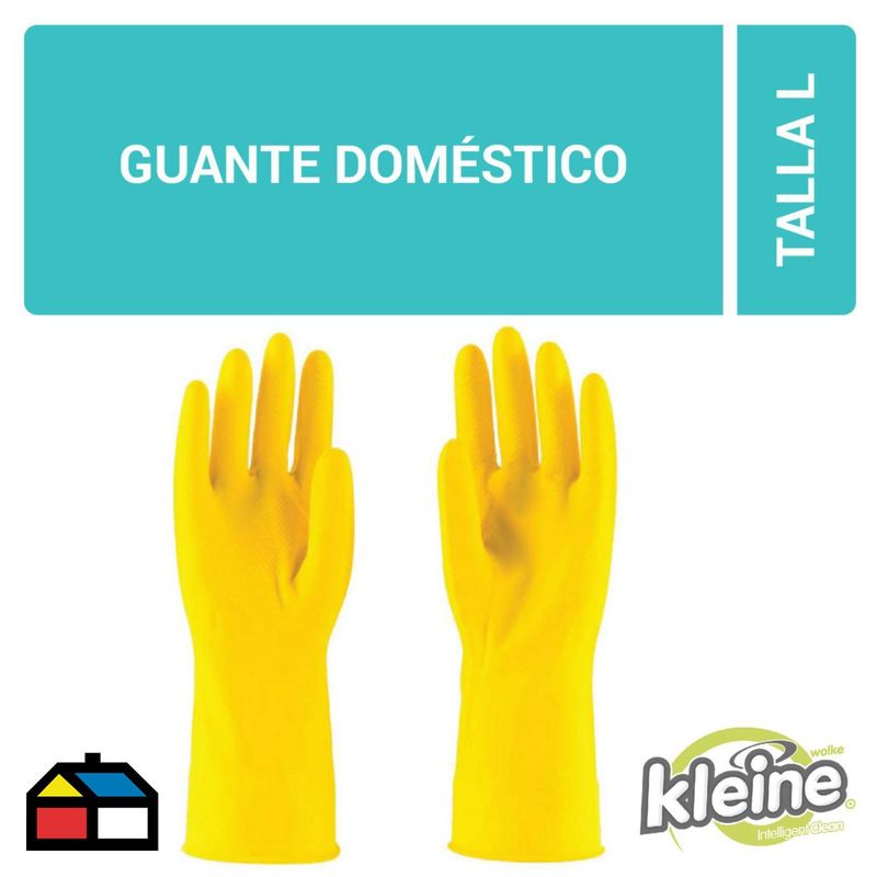 KLEINE WOLKE - Guantes de Látex Multiuso Talla L  - Amarillo