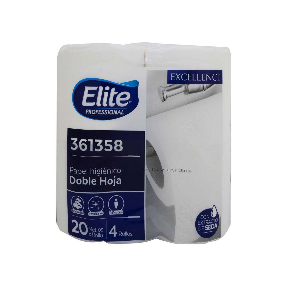 ELITE - Papel Higiénico Jumbo Elite X4 Rollos 20M
