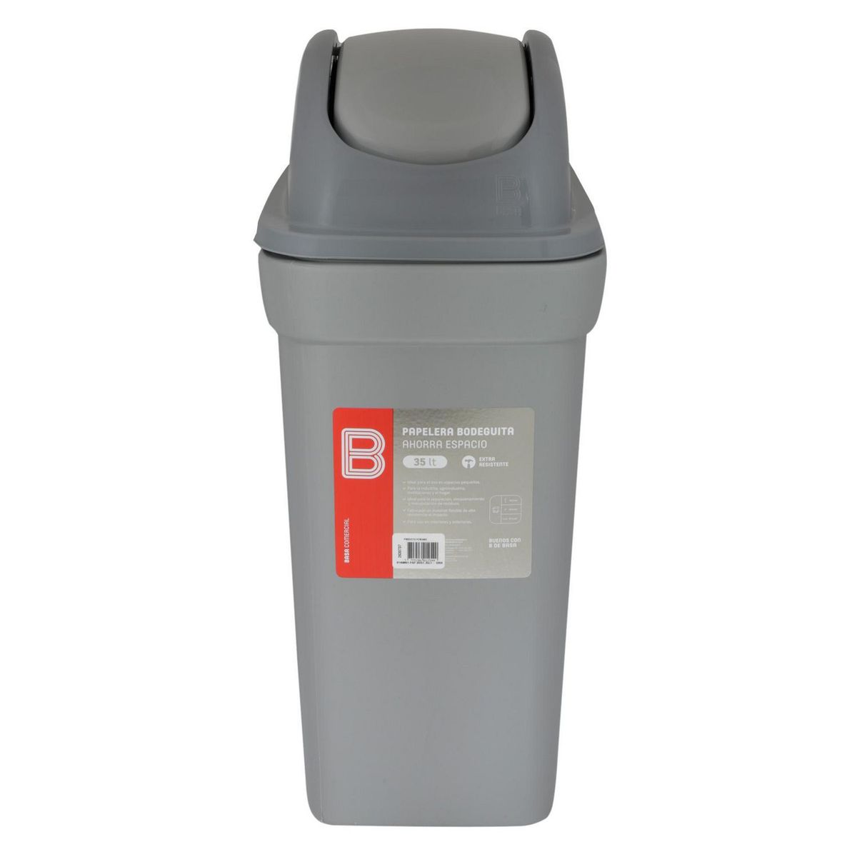 BASA - Papelera de Polietileno Basa Gris 35L