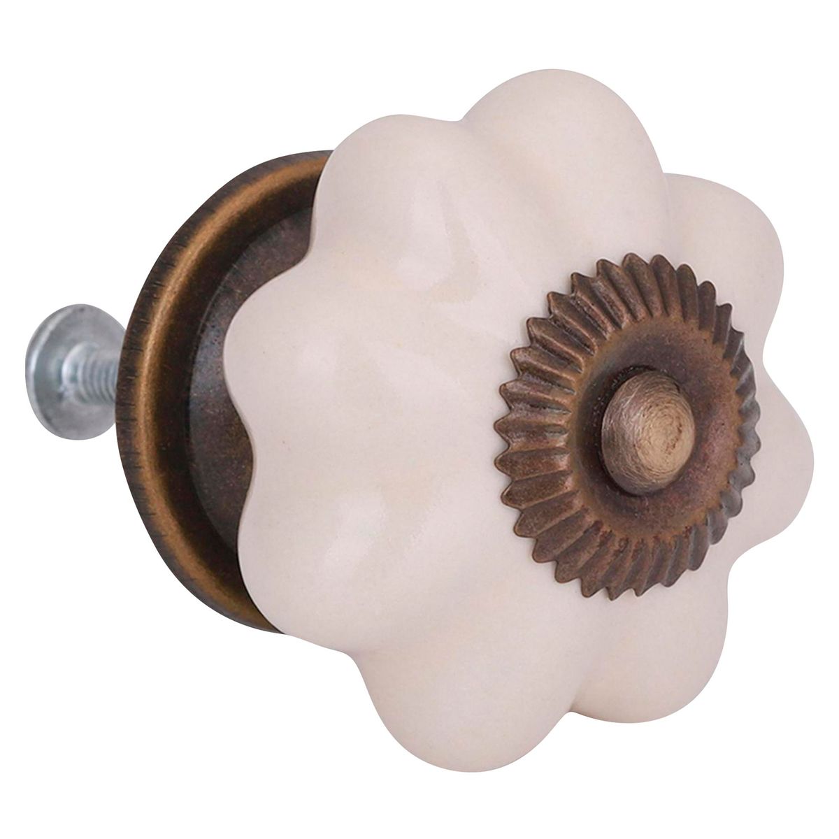 FIXSER - Jalador de Perilla 40 mm Porcelana Blanco x2