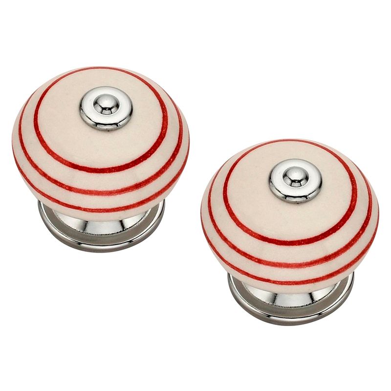 FIXSER - Tirador Perilla 40 mm Rayas Rojas x2