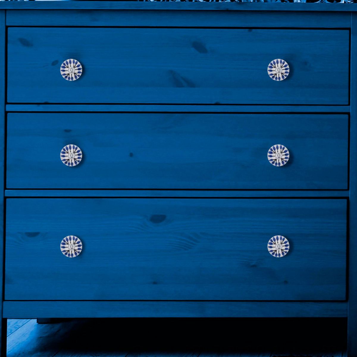 FIXSER - Jalador de Perilla 40 mm Rayas Azules x 2 unid