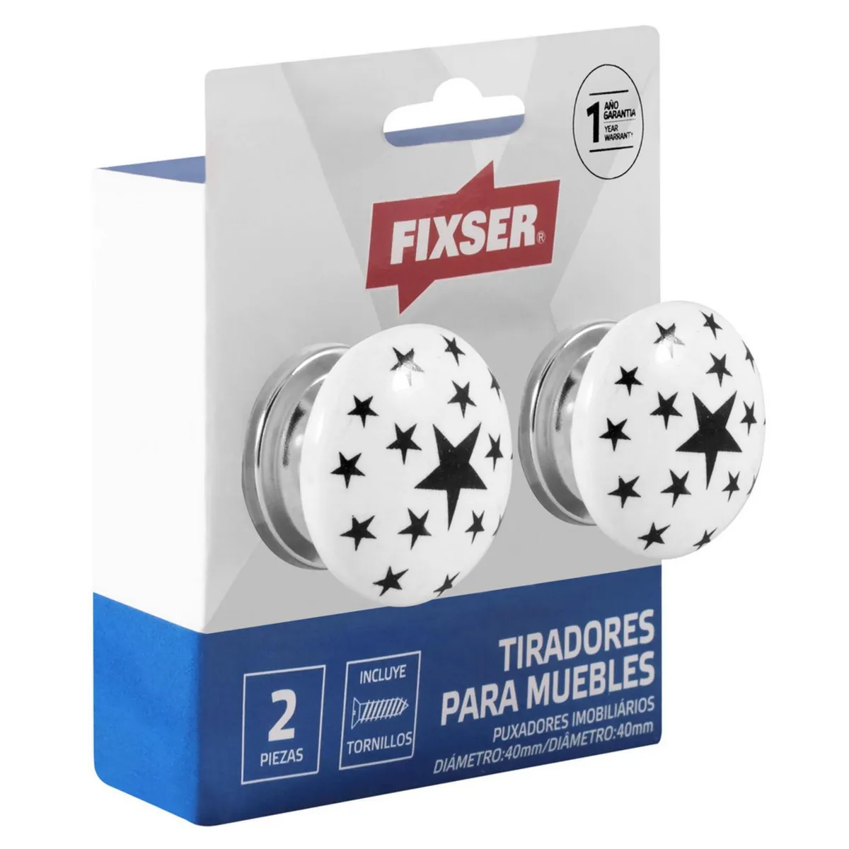 FIXSER - Tirador Perilla 40 mm Estrella Negra x2