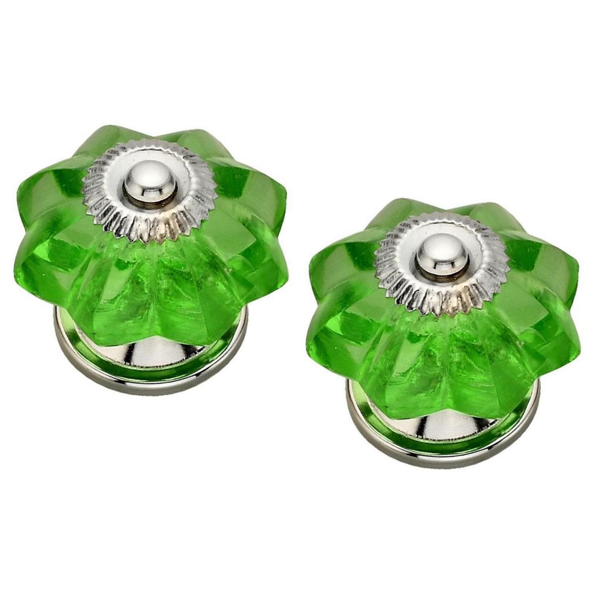 FIXSER - Tirador de Perilla 40 mm. Cristal Verde x 2 unid.