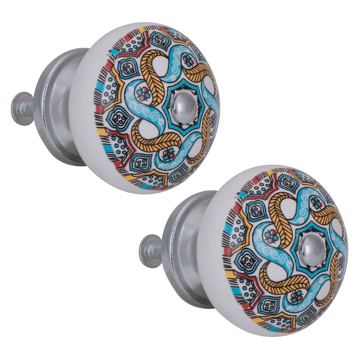 FIXSER - Jalador de Perilla 40 mm Porcelana Redondo Lazos x2