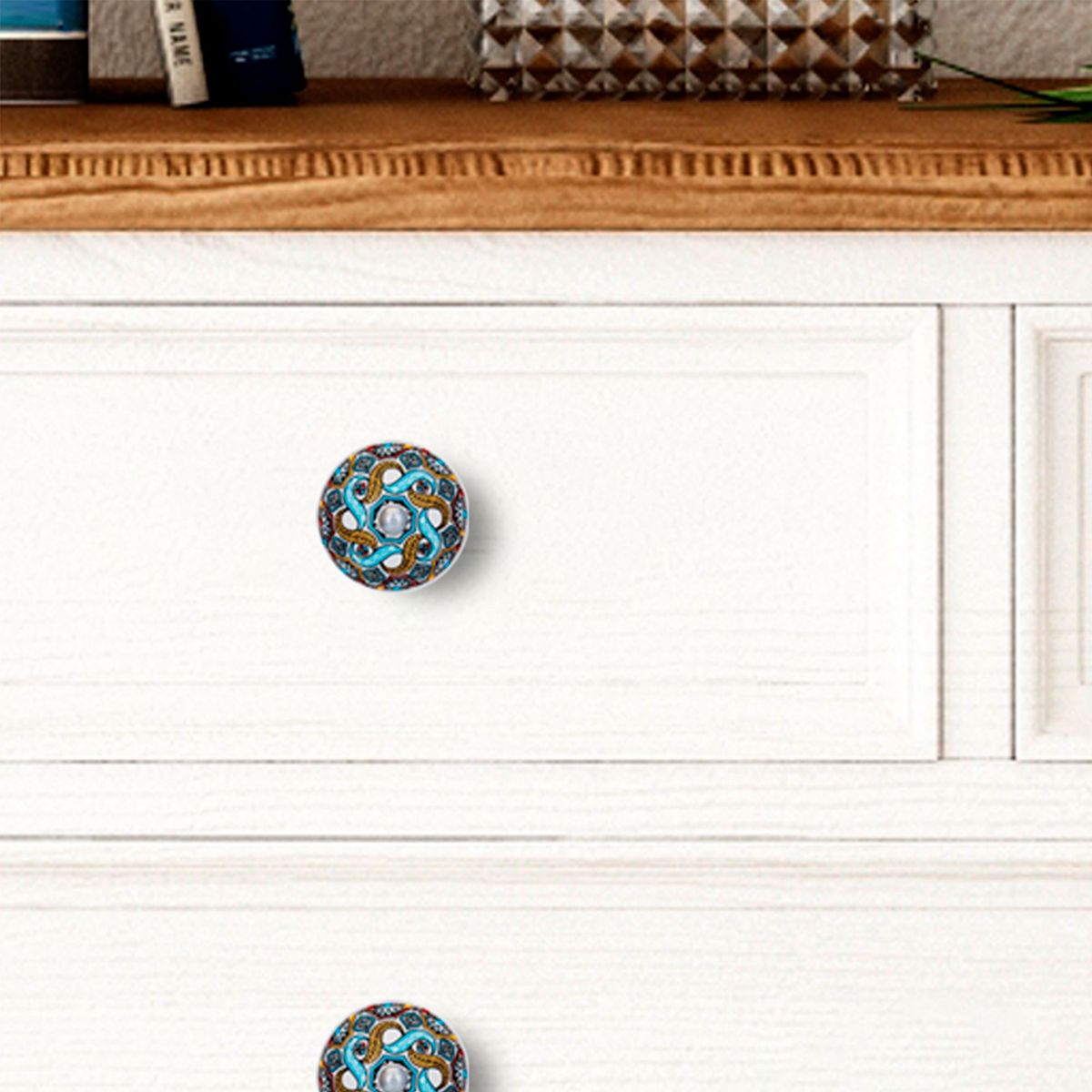 FIXSER - Jalador de Perilla 40 mm Porcelana Redondo Lazos x2