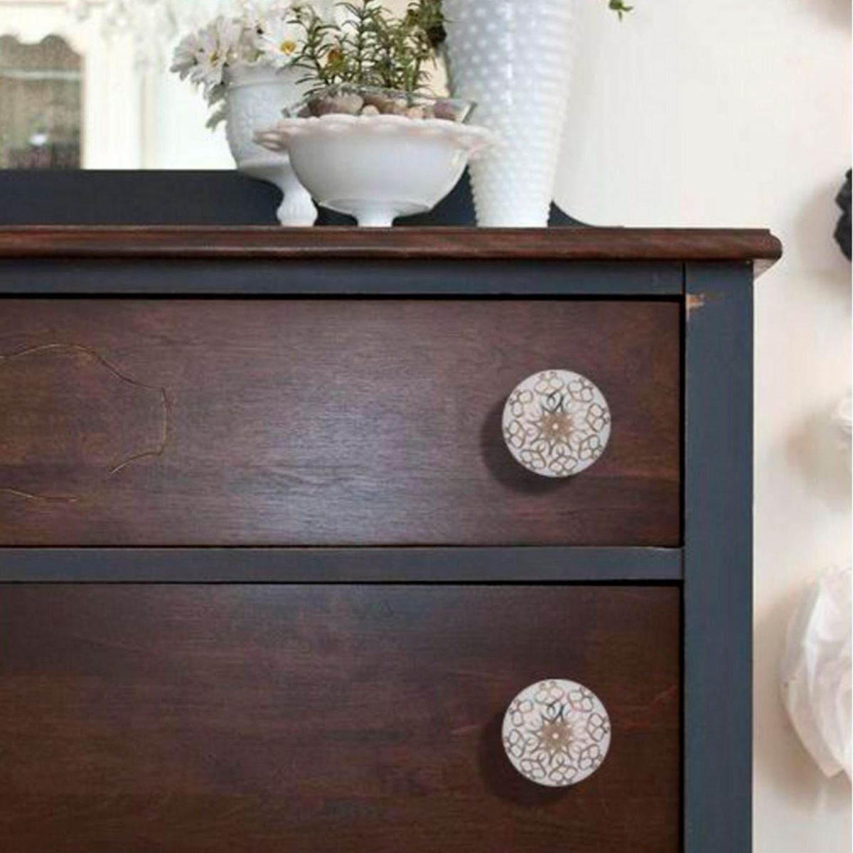 FIXSER - Jalador de Perilla 40 mm Porcelana Arabesco x2