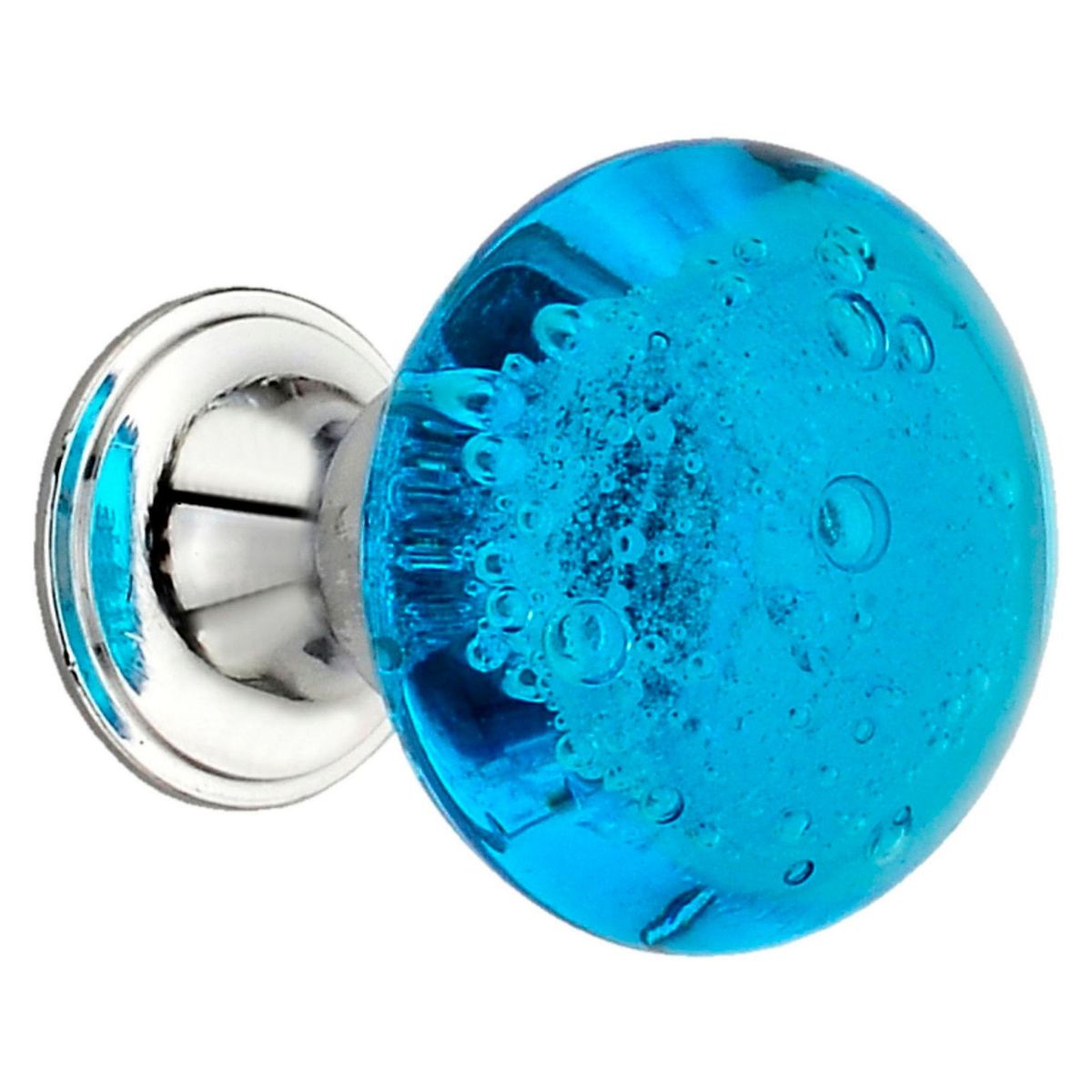 FIXSER - Tirador Perilla 34 mm Cristal Burbuja Azul x2