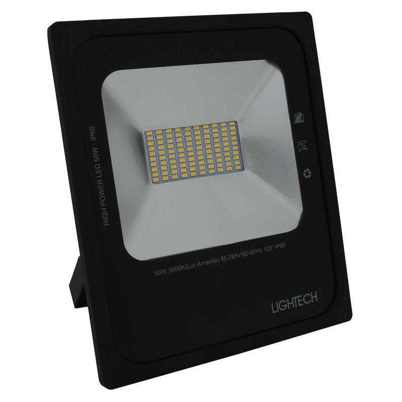 LIGHTECH - Reflector Led Slim 50W 4400Lm P65 Luz Calida 21X15X3.5Cm Lightech