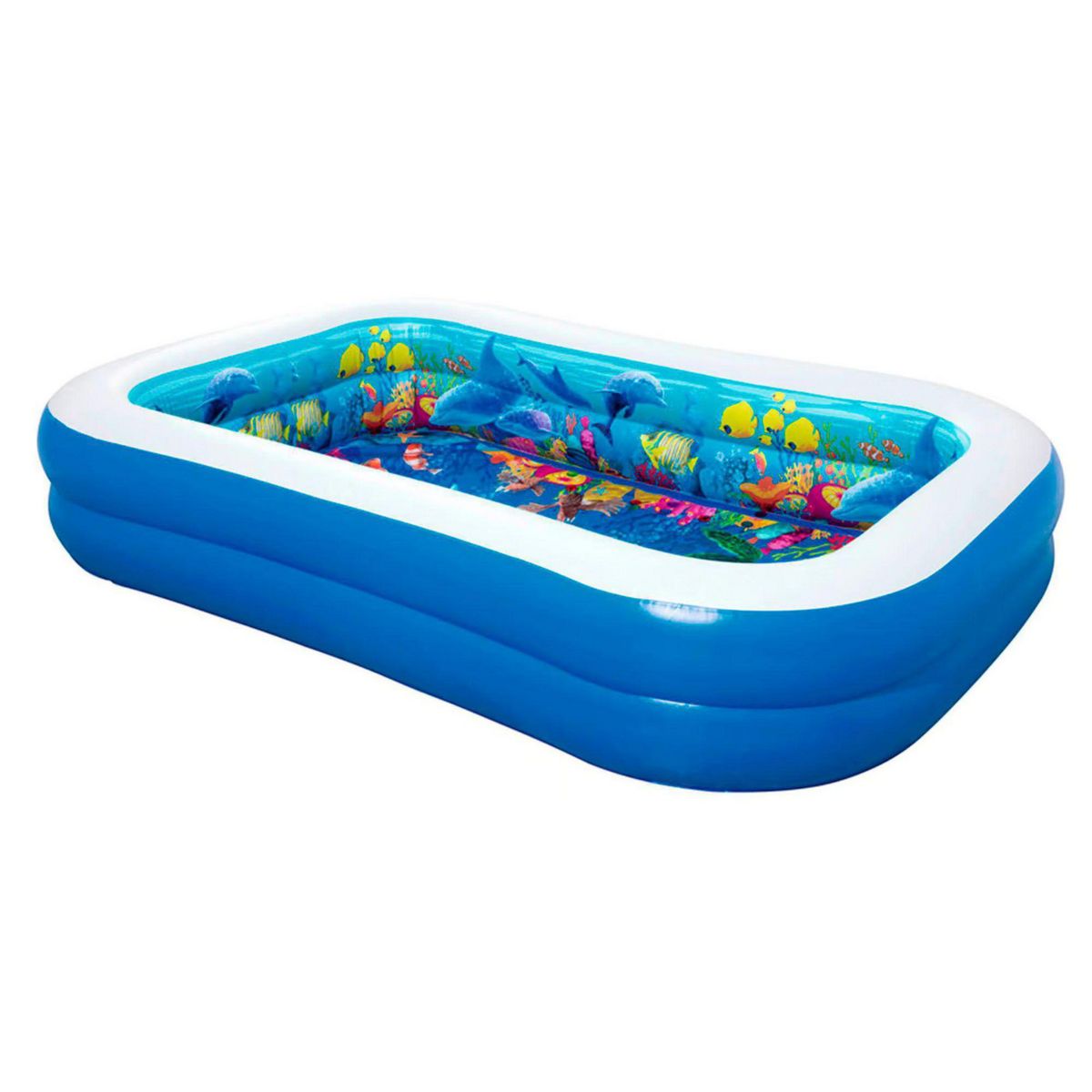 BESTWAY - Piscina Inflable Rectangular Diseño Peces 3D 262x175x51cm
