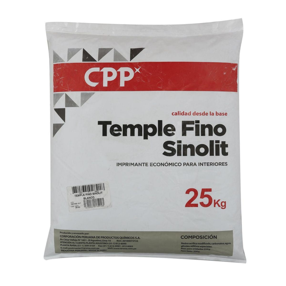 SINOLIT - Sinolit Temple fino 25 kg blanco
