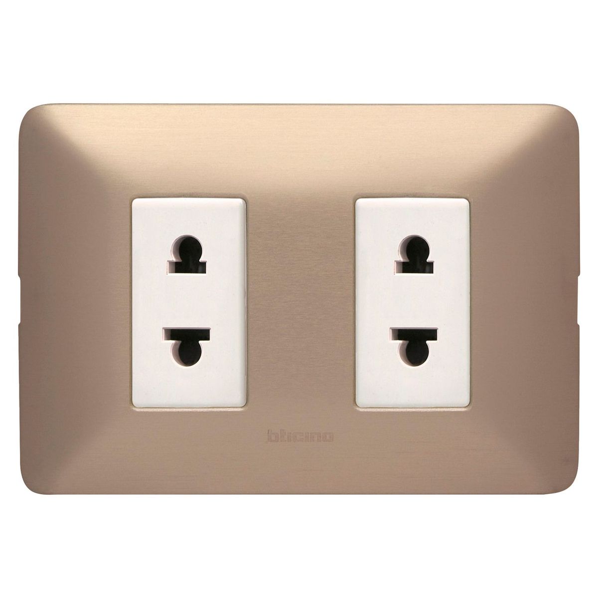 BTICINO - Tomacorriente Doble Matix Champagne