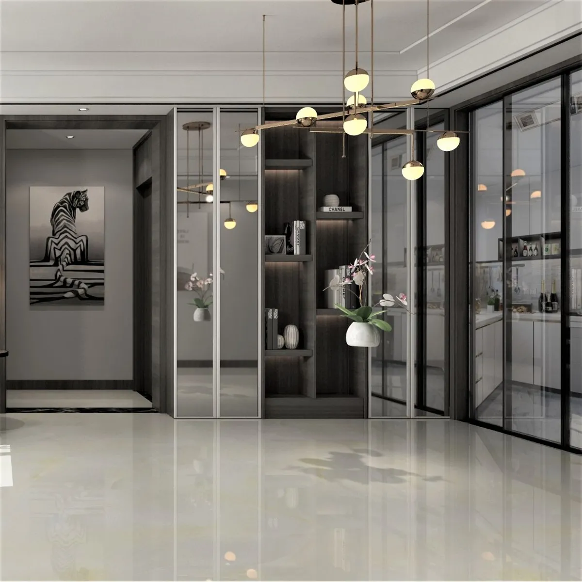 HOLZTEK - Gres porcelánico Blanco 60x60 Marmoladas Brillante 1.44 m2