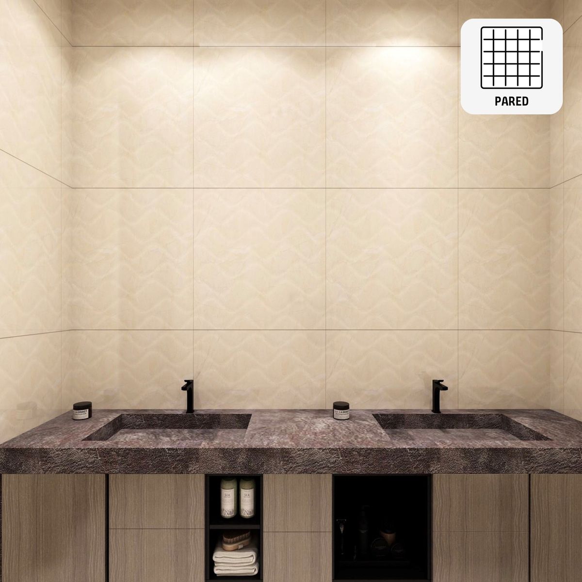 HOLZTEK - Cerámica Beige Marmolizado 30x60 cm para piso