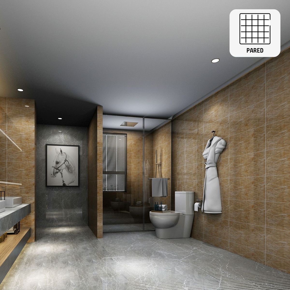 HOLZTEK - Cerámica Marrón Marmolizado 30x60 cm para piso